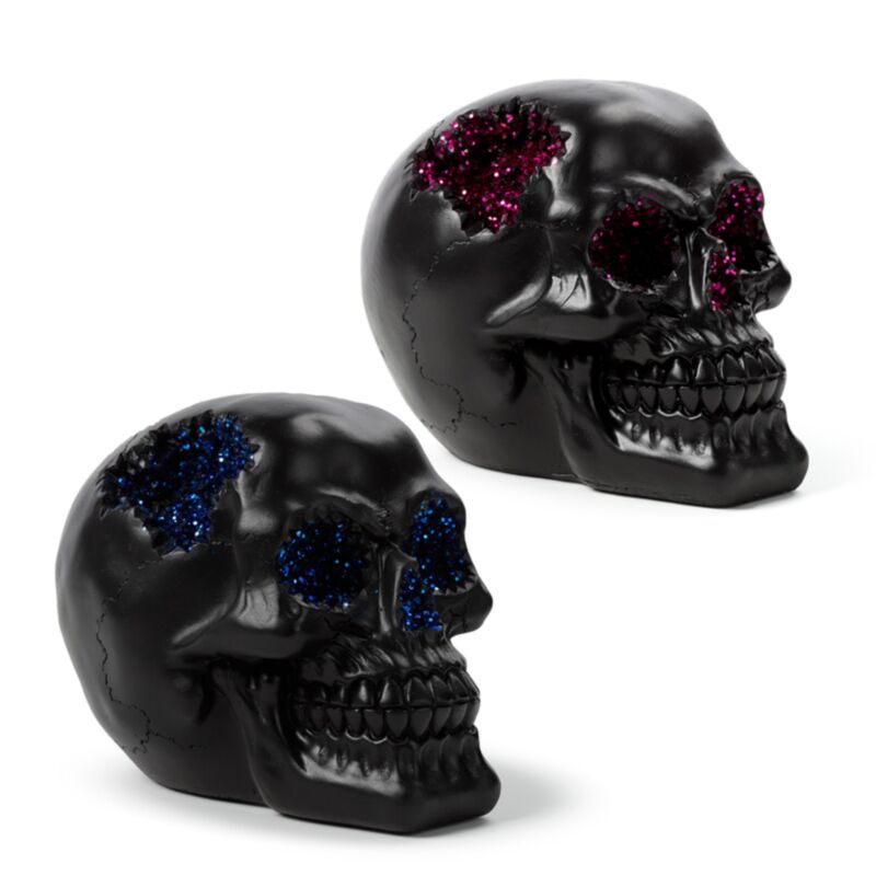Black Geode Skull Blue - Decoration - The Dark Rose Emporium